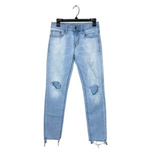 American Eagle Outfitters Light Wash Extreme Flex Distressed Skinny Jeans